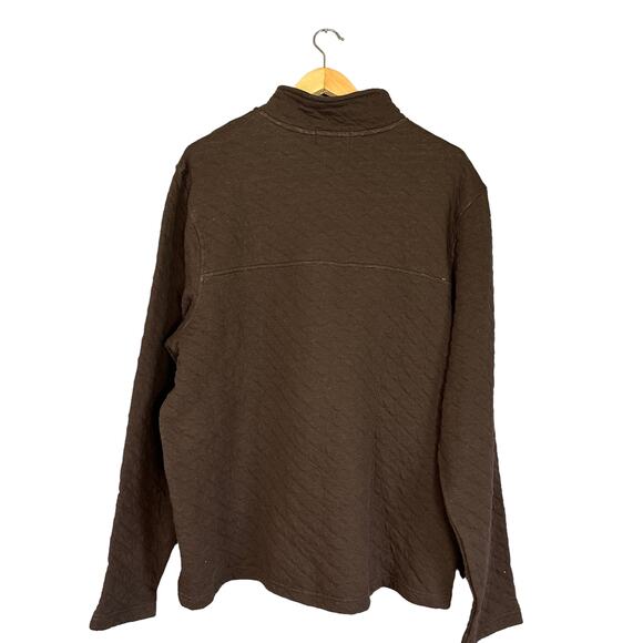 Tailor Vintage Brown Quarter Zip Sweatshirt XL Quilted Jacket Cotton $118 NEW - Picture 5 of 6
